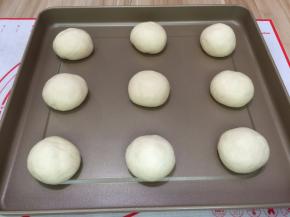 7. 码在烤盘上发酵至