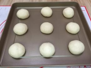 7. 码在烤盘上发酵至
