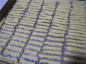 烤盘上铺上硅胶垫，挤成条状