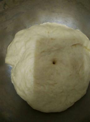 揉好的面团盖保鲜膜进行一次发酵