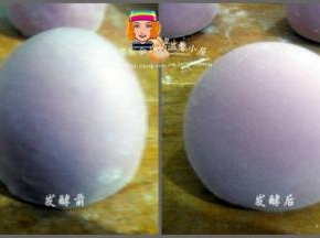 给个特写，看看馒头生坯发酵前后的差别：