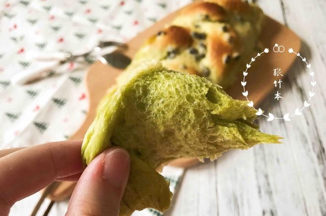 墨西哥抹茶蜜豆面包