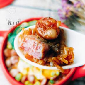 米饭粒粒分明香肠清香美味