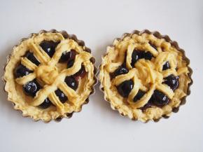 表面用裱花嘴挤上交错的条，中间多挤一些烤。箱预热至180度，中层，15分钟左右看上色盖上锡纸，继续用170度烘烤12分钟左右。晾凉后脱模即可