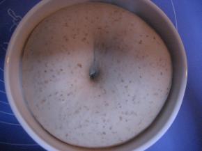 面团发酵至3--4倍大即可（我用了大概六个小时左右）
（冬：8-12小时，春，秋：6-8小时，夏：4-6小时）