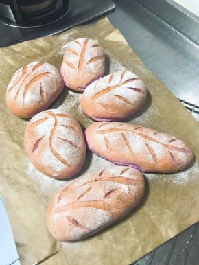 出炉后移至烤网上稍凉后拿去油布，放至手温密封保存。