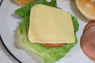 放一片百吉福芝士片