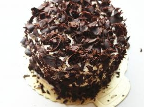 蛋糕周围全部粘上巧克力屑。