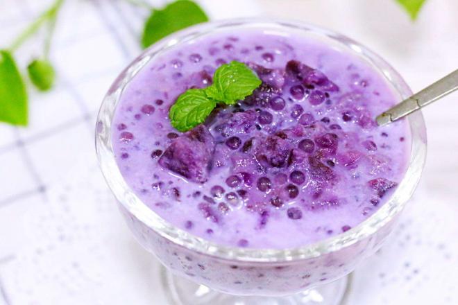 紫薯牛奶西米露