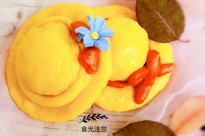 花样面食之草帽奶黄包