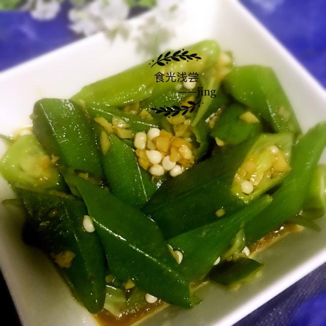 秋葵的另类吃法——凉拌芥末秋葵
