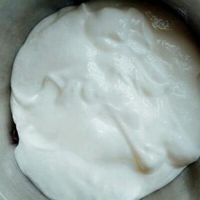 把酸奶加入深一点的容器中。