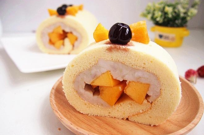 黄桃山药蛋糕卷