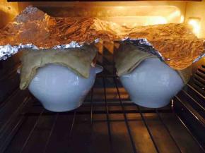 加盖锡纸时请一定小心，别烫手。