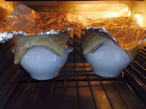 加盖锡纸时请一定小心，别烫手。