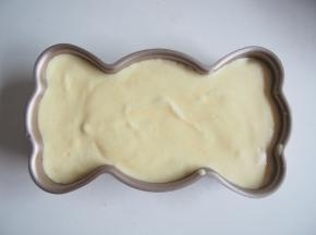 将面糊倒入模具，震一下磕出气泡。烤箱预热至135度，中下层上下火。40分钟左右熟透即可