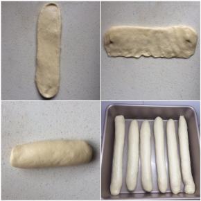 6、再次擀卷，置放8寸方盘中，进行第二次发酵