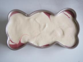 烤箱预热至140度，中层上下火。模具中倒入剩余的面糊，铺平表面，震一下震出气泡放入烤箱。40分钟左右熟透即可，烤好后出炉震一下，倒扣晾凉后脱模