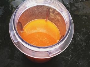 胡萝卜片加40g清水打成胡萝卜汁