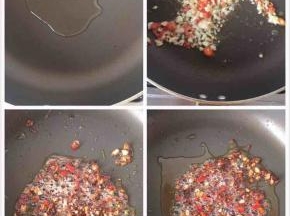 2:烤香菇的时候，先把大蒜切成蒜末，小辣椒切成小粒，锅中放油，烧到5成热加入蒜末和辣椒丁，然后加糖，生抽，孜然粉炒几下，然后关火，倒入适量香油备用。