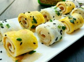 再切成小段，摆盘