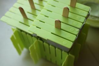 插入冰棍，用盖子固定，送入冰箱冷冻5个小时以上。