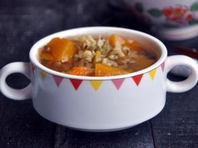 用南瓜来缓和绿豆的寒凉。