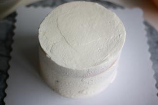 再将四周与表面抹一层，盖住蛋糕屑，冷藏半小时