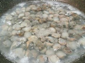 水开放一点盐，料酒放泥螺焯水，