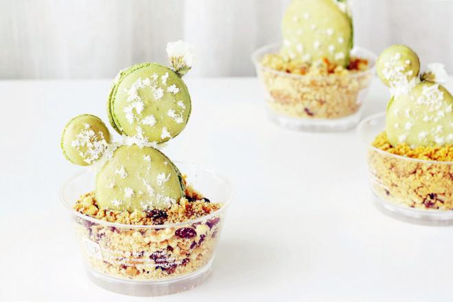 仙人掌抹茶马卡龙