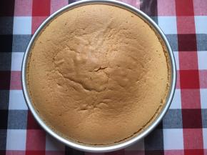 准备好一个10寸的戚风蛋糕胚子（8寸坯子也可以做的，整形是一样的，只是大小区别而已）