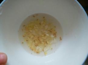 大蒜和生姜切成沫，用开水泡一下。。因为我家孩子不吃这些，用开水泡后过滤取汁用。如果不介意吃到生姜和大蒜，这步可以省略。用开水泡的话，开水只能倒一点点，不然肉泥会很稀