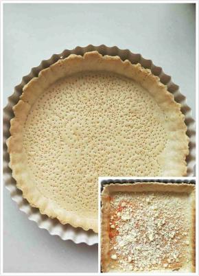 放入烤箱180度15分钟，模具阳晨11寸方盘，8寸圆派盘各一个。