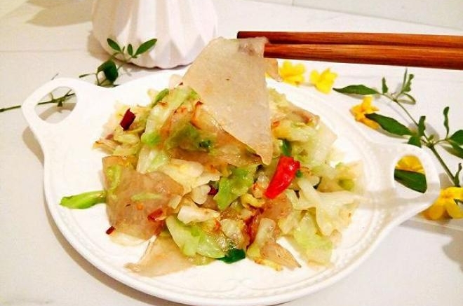 圆白菜炒粉皮