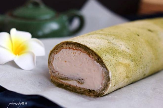 抺茶纹蛋糕卷