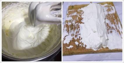 淡奶油加糖打发，打到有8成发，有明显纹路即可