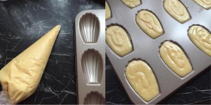 放入冰箱冷藏半小时，装入裱花袋，挤入模具里，烤箱提前预热200度5分钟