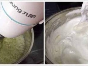 蛋清里加2滴白醋，用电动打蛋器打发，糖分3次加入，打发至硬性发泡，打开烤箱150度预热5分钟