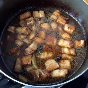 加适量清水，倒入末过肉，大火煮开，小火慢炖