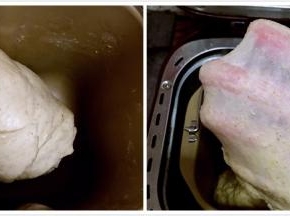 启动面包机揉面功能，揉成面团后，倒入玉米油，继续揉面，揉至扩展阶段