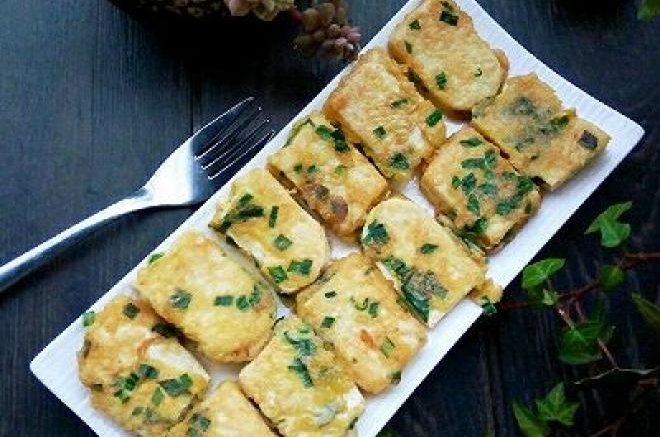 韭菜煎豆腐