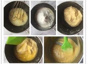 将牛奶、玉米油、全蛋液、盐放入一个碗里搅拌均匀，筛入玉米淀粉和低筋面粉搅拌均匀，加入蛋黄，搅打均匀备用