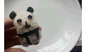 捏成熊猫造型