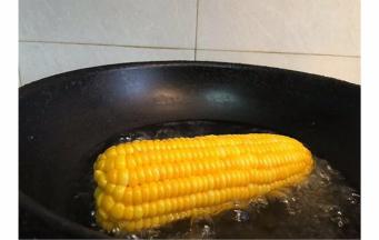 锅内倒入适量水，放入玉米煮十分钟左右~