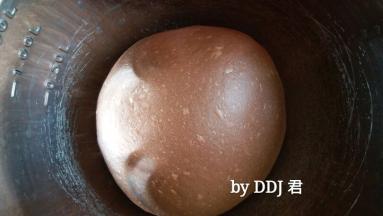 取出面团，团圆，放入不锈钢盆内覆盖保鲜膜进行发酵