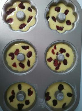 表面撒上蔓越莓干