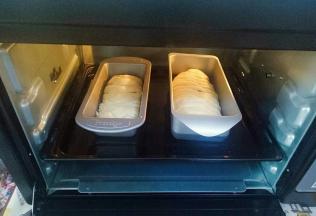 编好后收紧头和尾，然后将面包胚移到模具中，放入烤箱发酵40分钟左右