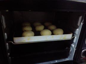 依次全部做完，放入烤箱二次发酵，40分钟，烤箱底部放一盘热水