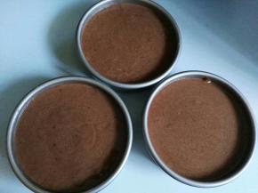 这是搅拌后的状态，真是不急不慢的搅拌，不像以前怕放长点时间都消泡，从较高处倒入夹心蛋糕模，模具震3到4次，震出气泡