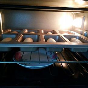 放入烤箱发酵，下面放一盘水，保持湿度，发酵至2倍大，